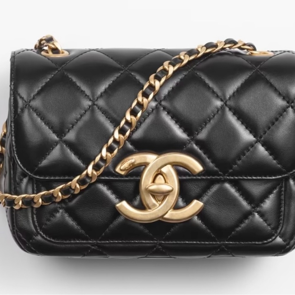 CHANEL Black Quilted Crossbody with Gold Chain (brand new) - Picture 5 of 10